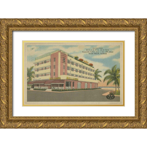 Miami Beach VI Gold Ornate Wood Framed Art Print with Double Matting by Unknown