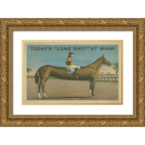 Long Shot Gold Ornate Wood Framed Art Print with Double Matting by Unknown