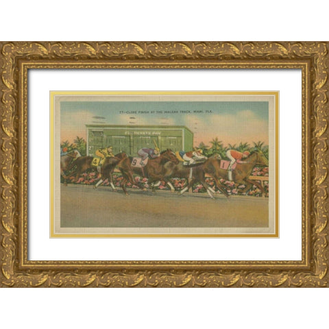 Close Finish Gold Ornate Wood Framed Art Print with Double Matting by Unknown