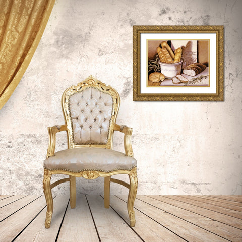 Bread Study Gold Ornate Wood Framed Art Print with Double Matting by Kasun, Theresa
