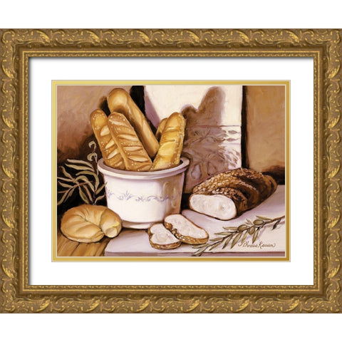 Bread Study Gold Ornate Wood Framed Art Print with Double Matting by Kasun, Theresa