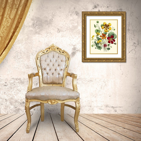 Summer Flowers I Gold Ornate Wood Framed Art Print with Double Matting by Unknown