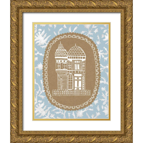 Averys Dollhouse I Gold Ornate Wood Framed Art Print with Double Matting by Zarris, Chariklia