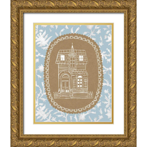 Averys Dollhouse IV Gold Ornate Wood Framed Art Print with Double Matting by Zarris, Chariklia