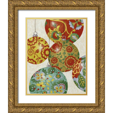 Christmas Cheer I Gold Ornate Wood Framed Art Print with Double Matting by Zarris, Chariklia