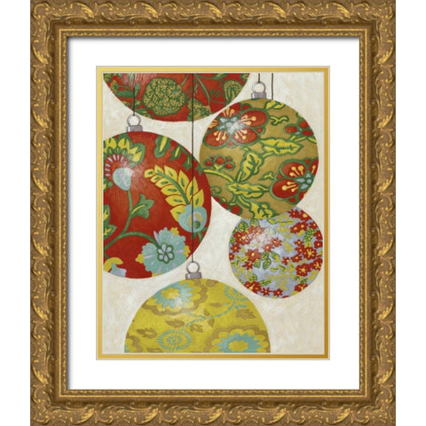 Christmas Cheer II Gold Ornate Wood Framed Art Print with Double Matting by Zarris, Chariklia