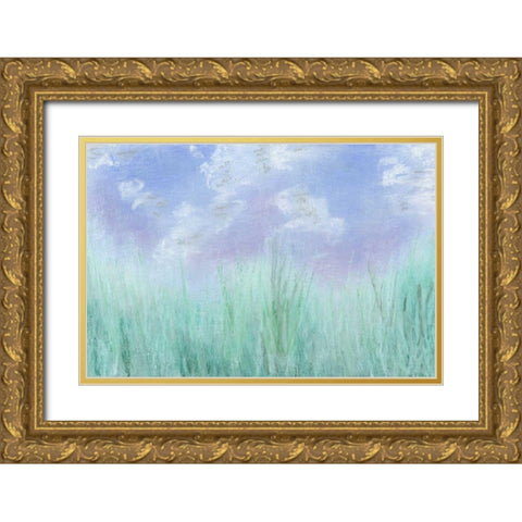 Aura II Gold Ornate Wood Framed Art Print with Double Matting by Johnson, Jason