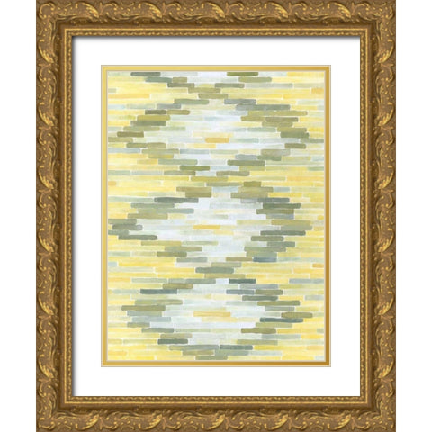 Green and Yellow Reflection I Gold Ornate Wood Framed Art Print with Double Matting by Meagher, Megan