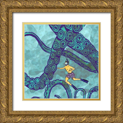 Misadventure III Gold Ornate Wood Framed Art Print with Double Matting by Ludwig, Alicia