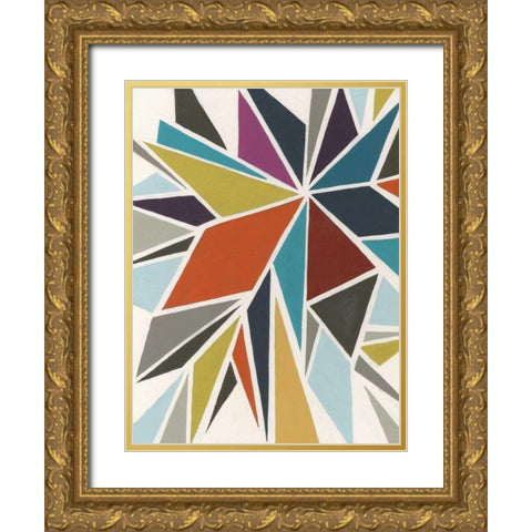 Pinwheel I Gold Ornate Wood Framed Art Print with Double Matting by Vess, June Erica