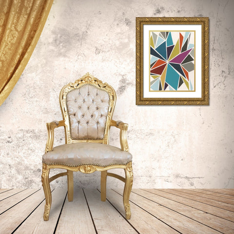 Pinwheel II Gold Ornate Wood Framed Art Print with Double Matting by Vess, June Erica