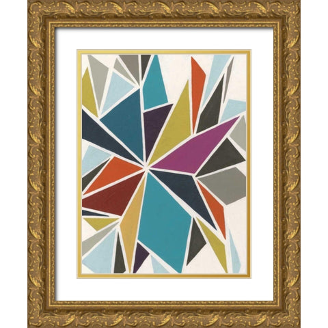 Pinwheel II Gold Ornate Wood Framed Art Print with Double Matting by Vess, June Erica