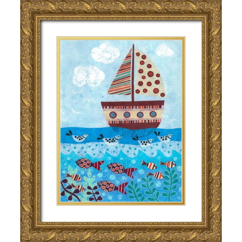 Sunny Sailing Gold Ornate Wood Framed Art Print with Double Matting by Conway, Kim