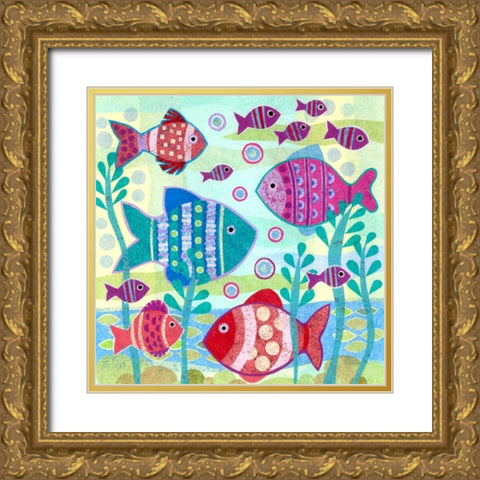 Ocean Fish I Gold Ornate Wood Framed Art Print with Double Matting by Conway, Kim