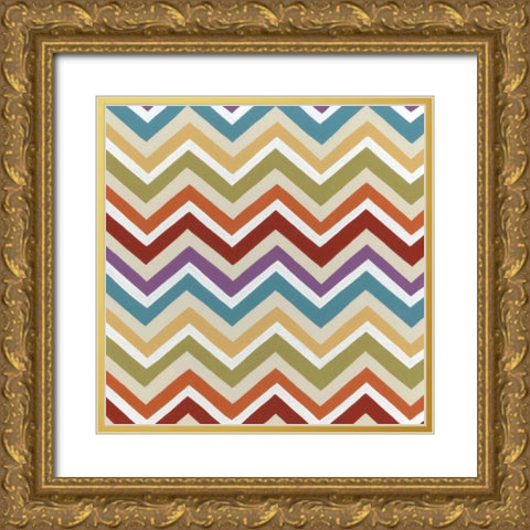 Retro Pattern II Gold Ornate Wood Framed Art Print with Double Matting by Vess, June Erica