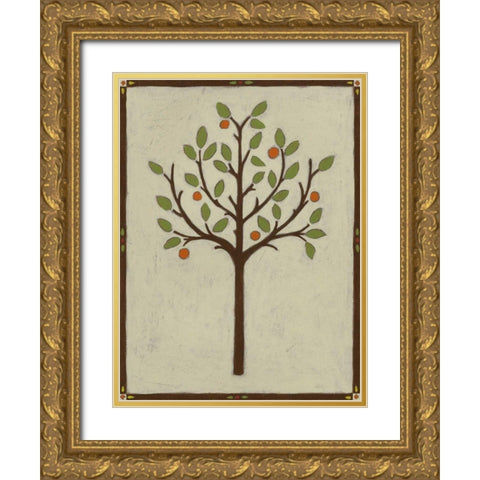 Orchard Vignette III Gold Ornate Wood Framed Art Print with Double Matting by Vess, June Erica