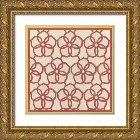 Floral Trellis II Gold Ornate Wood Framed Art Print with Double Matting by Vess, June Erica