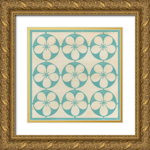 Floral Trellis III Gold Ornate Wood Framed Art Print with Double Matting by Vess, June Erica