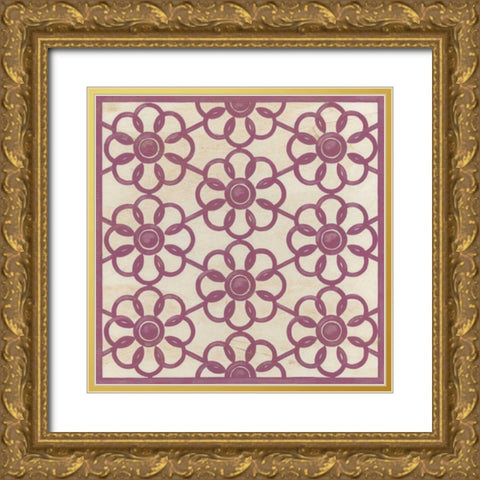 Floral Trellis IV Gold Ornate Wood Framed Art Print with Double Matting by Vess, June Erica