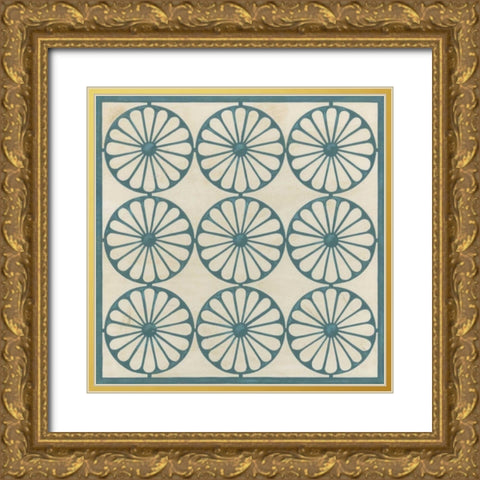 Floral Trellis V Gold Ornate Wood Framed Art Print with Double Matting by Vess, June Erica