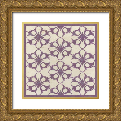 Floral Trellis VI  Gold Ornate Wood Framed Art Print with Double Matting by Vess, June Erica