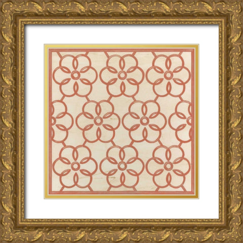 Floral Trellis VIII Gold Ornate Wood Framed Art Print with Double Matting by Vess, June Erica
