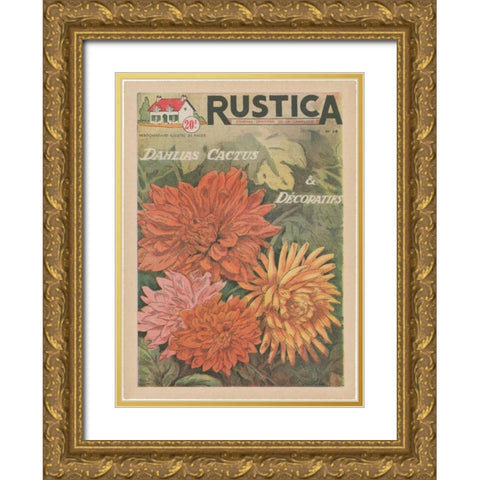 Plantez Des Decoratifs Gold Ornate Wood Framed Art Print with Double Matting by Unknown