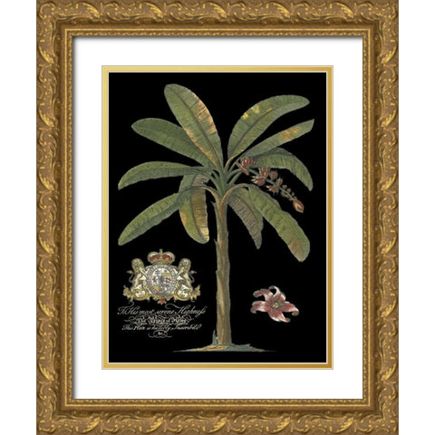 Palm on Black II Gold Ornate Wood Framed Art Print with Double Matting by Unknown