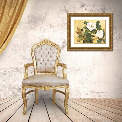 Southern Magnolia I Gold Ornate Wood Framed Art Print with Double Matting by Taylor, Kris