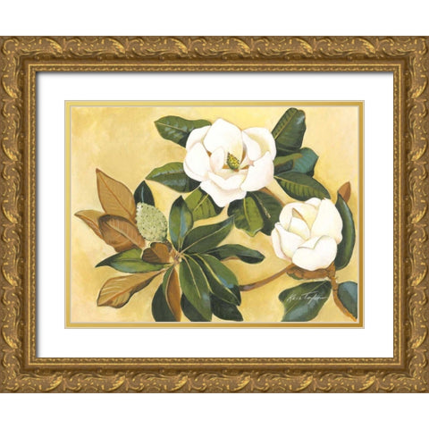 Southern Magnolia I Gold Ornate Wood Framed Art Print with Double Matting by Taylor, Kris