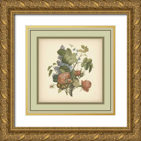 Tuscany Bouquet III Gold Ornate Wood Framed Art Print with Double Matting by Unknown
