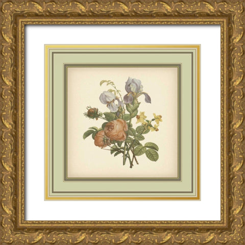 Tuscany Bouquet IV Gold Ornate Wood Framed Art Print with Double Matting by Unknown