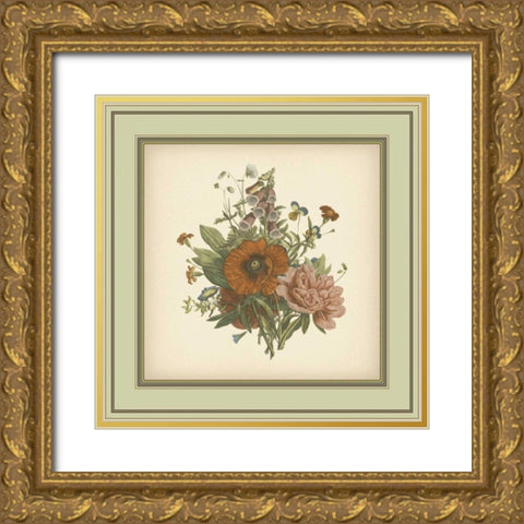 Tuscany Bouquet V Gold Ornate Wood Framed Art Print with Double Matting by Unknown
