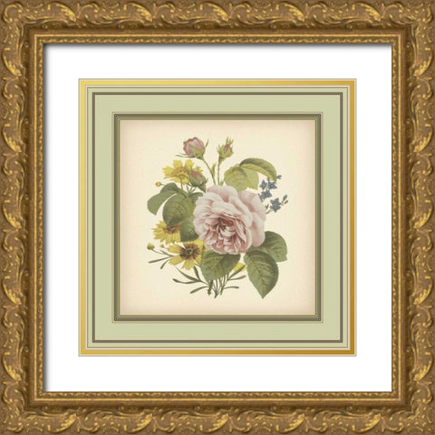 Tuscany Bouquet VIII Gold Ornate Wood Framed Art Print with Double Matting by Unknown