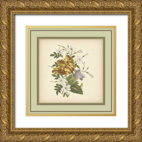 Tuscany Bouquet IX Gold Ornate Wood Framed Art Print with Double Matting by Unknown
