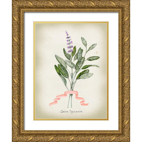 Herb Series I Gold Ornate Wood Framed Art Print with Double Matting by Goldberger, Jennifer