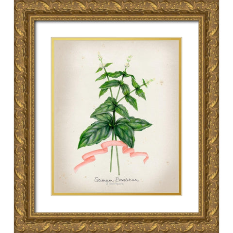 Herb Series IV Gold Ornate Wood Framed Art Print with Double Matting by Goldberger, Jennifer