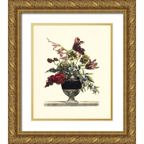 Flowers for June I Gold Ornate Wood Framed Art Print with Double Matting by Baptiste, Giovanni