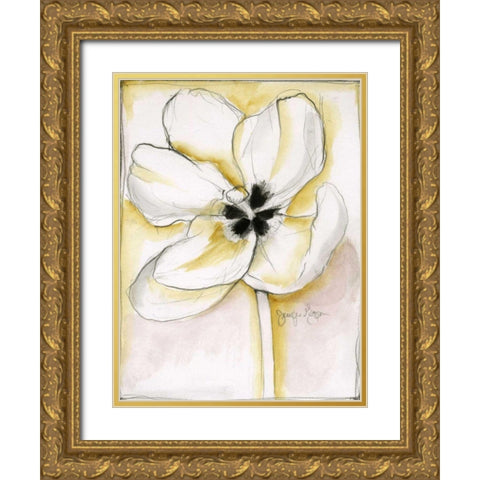 Fluid Beauty IV Gold Ornate Wood Framed Art Print with Double Matting by Goldberger, Jennifer