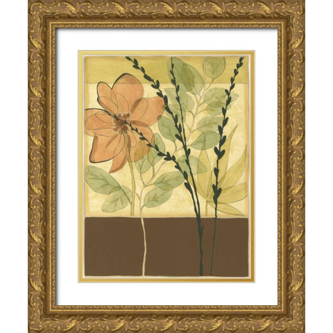 Printed Tranquil Garden II Gold Ornate Wood Framed Art Print with Double Matting by Goldberger, Jennifer