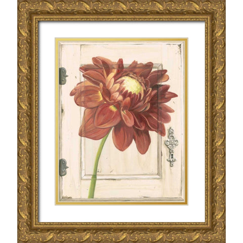 Dahlia Door Gold Ornate Wood Framed Art Print with Double Matting by Meagher, Megan