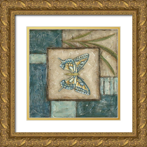 Butterfly Montage I Gold Ornate Wood Framed Art Print with Double Matting by Zarris, Chariklia