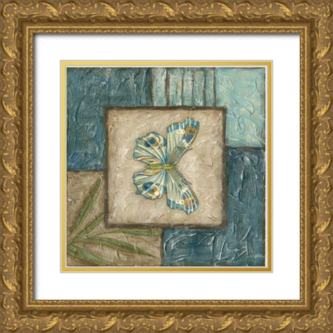 Butterfly Montage II Gold Ornate Wood Framed Art Print with Double Matting by Zarris, Chariklia