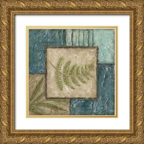 Fern Montage II Gold Ornate Wood Framed Art Print with Double Matting by Zarris, Chariklia