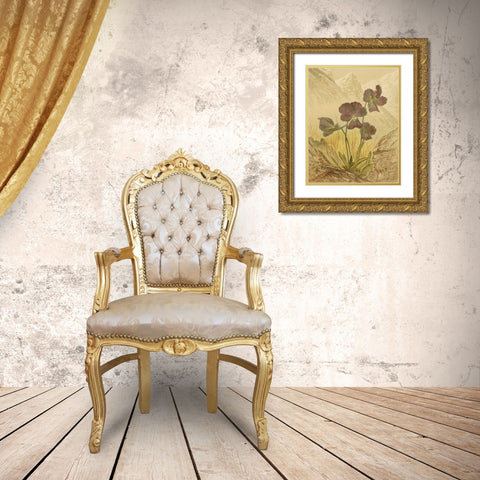 Alpine Florals I Gold Ornate Wood Framed Art Print with Double Matting by Vision Studio
