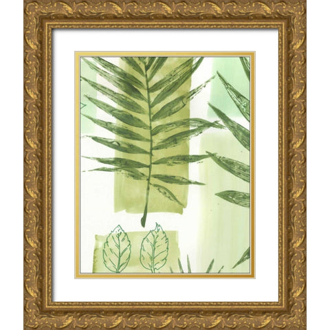 Leaf Impressions III Gold Ornate Wood Framed Art Print with Double Matting by Vision Studio