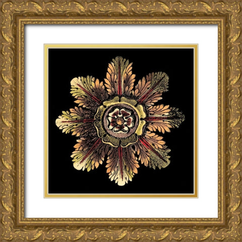 Rosette on Black II Gold Ornate Wood Framed Art Print with Double Matting by Antonini, Da Carlo