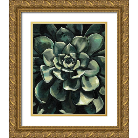 Printed Lunar Succulent I Gold Ornate Wood Framed Art Print with Double Matting by Meagher, Megan