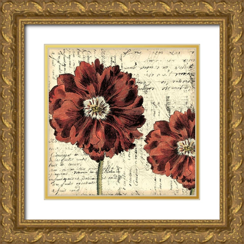 Printed Vintage Composition II Gold Ornate Wood Framed Art Print with Double Matting by Vision Studio