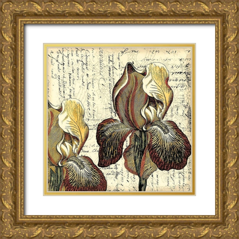 Printed Vintage Composition III Gold Ornate Wood Framed Art Print with Double Matting by Vision Studio
